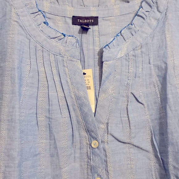 Talbots chambray sleeveless blouse NEW - Picture 4 of 5